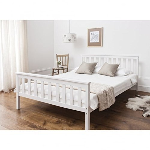 Noa and Nani Double Bed in White 4'6 Double Bed Wooden Frame WHITE Dorset