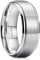 King Will Basic Men's Tungsten Carbide Ring 8mm Polished Beveled Edge Matte Brushed Finish Center Wedding Band 11.5