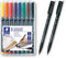 Staedtler 318 WP8 Permanentmarker, Schwarz, Blau, Braun, Grün, Orange, Rot, Violett, Gelb, transparent, Polypropylene