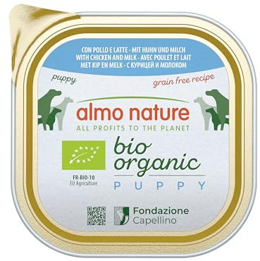 almo nature Bio Organic Puppy Nassfutter mit Huhn, 9er Pack (9 x 300 g)