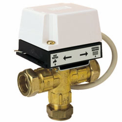 Danfoss 087N665100 White HS3B28 3 Port Valve and Actuator 28 mm,