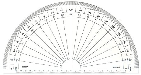 MINERVA Halbkreis Winkelmesser, Gon 200, 30 cm, transparent
