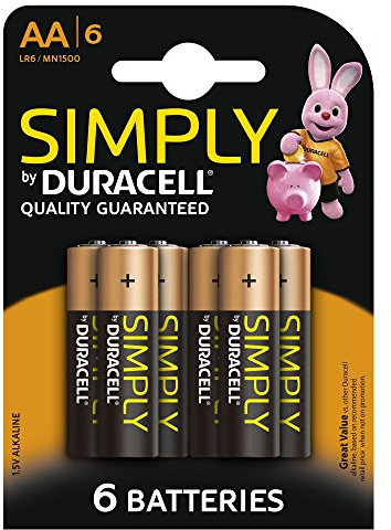 Duracell Simply Alkaline AA Batteries - Pack of 6 