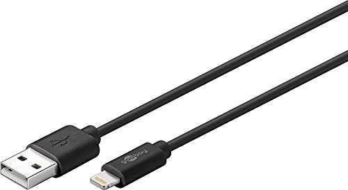 Goobay 43322 USB Sync-/Lade-Kabel mit Apple Lightning Connector für Apple iPod/iPhone/iPad schwarz