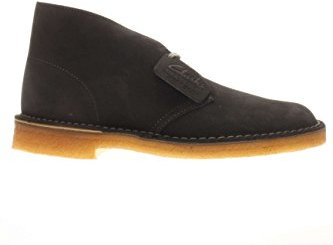 Clarks Original, stivali da deserto color grigio scuro scamosciato, da uomo, Grigio