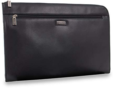 Visconti - Herren A4 Leder Notizbuchtasche - Schreibmappe mit Reißverschluss - Konferenzmappe Passend für ein Tablet - Bond - 18238 - Schwarz