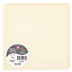 Clairefontaine 2137C Packung (mit 25 Doppelkarten Pollen, Gefaltet, 160 x 160mm) 210g, Elfenbein