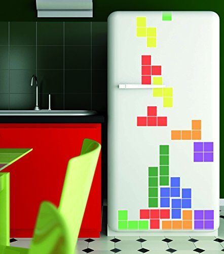 idesign Wandtattoo Tattoo Wandaufkleber XXL wie Tetris Style Spiel Quadrate bunt