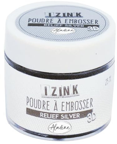 Aladine 10192 Embosserpuder, 25 ml, silberfarben