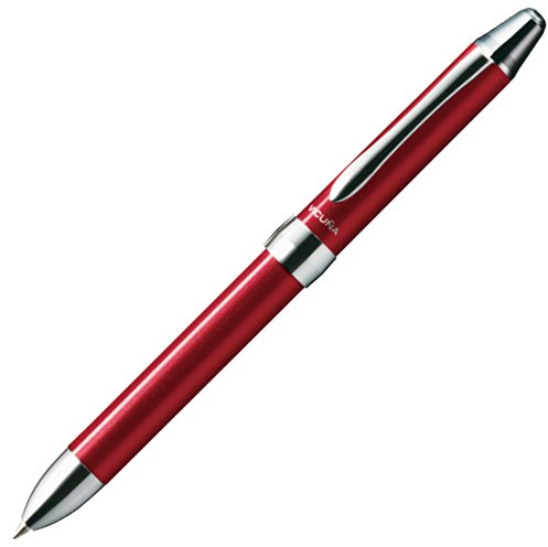 Pentel Multi Function Pen Vicuna EX, Fine Ballpoint Pen, 0.5mm Mechanical Pencil, Red Body (BXW1375B)