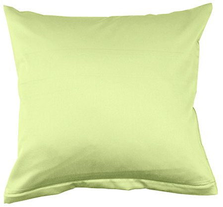 Lorena Uni Classic Mako-Satin Kissen Bezug einfarbig Baumwolle (lind, 80 cm x 80 cm)