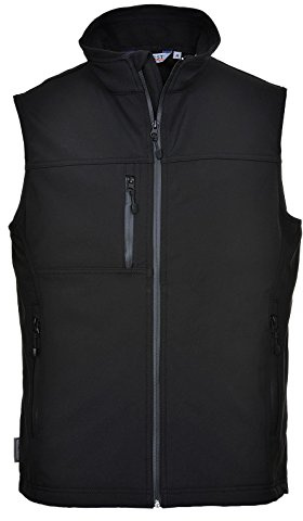 Portwest TK51 Softshell Fleecegefüttert Polyester Wasserdicht Sechs Taschen | Schwarz, 2XL, Baumwolle, Verstellbarer Saum, Ärmellos, Reißverschluss, Maschinenwaschbar, Winter