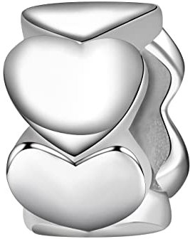 ANDANTE-Stones 925 Sterling Silber Bead Charm Hearts Herzen + Organzasäckchen
