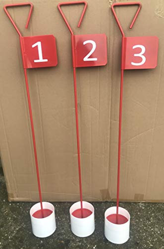 JL Golf Numbered Metal Professional Putting Green Flag and Hole Cup 90cm Choose numbering (1 & 2)