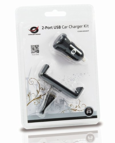 Conceptronic CUSBCAR2AKIT 2 Port USB Car Charger Kit