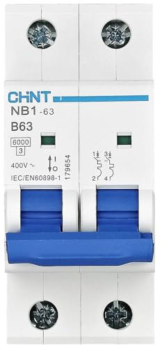 Chint NB1-63B2P40 Miniatur-Sicherungsschalter, 40 A, 2-polig, B Kurve, 6 kA