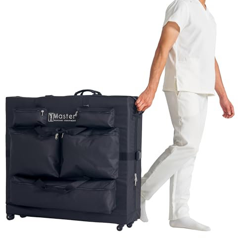 Master Massage D&S Vertriebs Sac de transport pour table de massage en nylon avec roulettes Noir