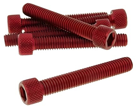Schraubensatz 6 Stück Innensechskant Alu rot - M8x50