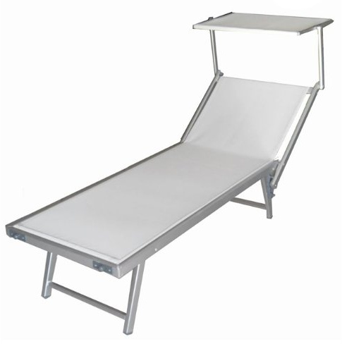 WEBMARKETPOINT Einstellbare Chaiselongue Liegestühlen in WeiÃŸaluminium