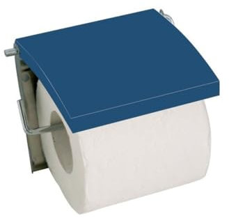 MSV 140400 Toilettenpapierhalter aus Edelstahl und MDF in dunkelblau