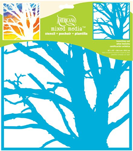 Americana Decor Branching Out Stencil, Blue, 12 x 12-Inch