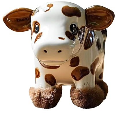 Fulenyi Pots de Vache des Highlands pour, Pot de Fleurs en résine de Yak Plateau,Pot de Fleurs en résine de Vache Highland de 4 Pouces - Stockage de jardinière Amusant, Vase de Yak à