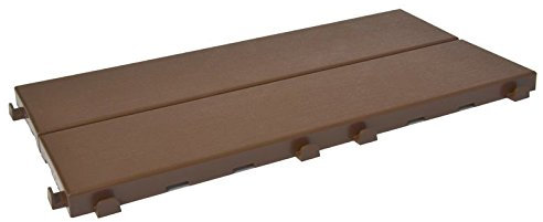 Fliesen aus Kunststoff mit Oberfläche in Holzoptik 37,7 x 18,6 cm, für innen, außen und Garten, vielseitig und rüttelfest, 8 Stück, braun