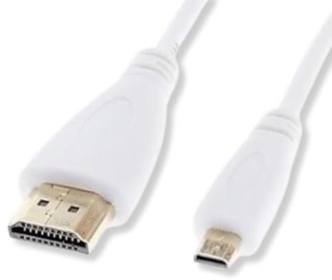 Invero® - Cable HDMI a micro HDMI (3 m, compatible con alta velocidad, con Ethernet, 3D Ultra Full HD 1080p), color blanco