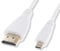 Invero® - Cable HDMI a micro HDMI (3 m, compatible con alta velocidad, con Ethernet, 3D Ultra Full HD 1080p), color blanco