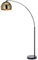 Teamson Home Arquer 170cm Arc Floor Lamp for Living Rooms, Home Offices, Dining Rooms, Bedrooms with Faux Black Marble Base and Gold Bell Shade