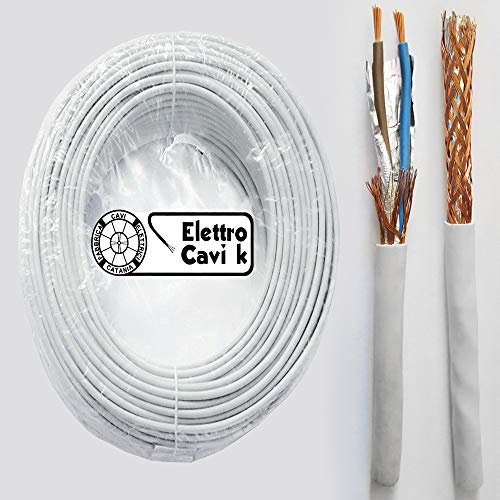 CAVO SCHERMATO FR2OHH2R 2x1 mm² GOMMATO ANTIFIAMMA BIPOLARE FLESSIBILE 2 POLI 10 METRI - MARCA ELETTRO CAVI K