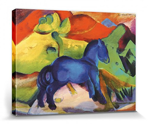 1art1 Franz Marc Poster Das Kleine Blaue Pferdchen, 1912 Bilder Leinwand-Bild Auf Keilrahmen | XXL-Wandbild Poster Kunstdruck Als Leinwandbild 40x30 cm