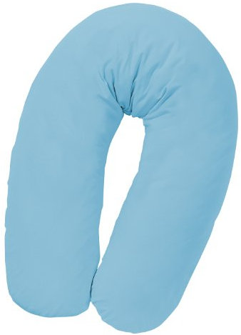 Julius Zöllner 4670040317 Stillkissen mit Perlenfüllung, uni Baumwolle,ca. 190 cm, uni blau