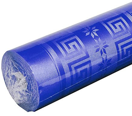 Pro Nappe - Cod. R485019I - Tovaglia di carta damascata in rotolo 1,18 x 50 Mt - 166 coperti - Carta dal motivo universale, offre eleganza e sobrietà - Colore blu marino