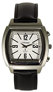 Lifemax Vintage Talking Atomic Watch Unisex Quartz Watch with White Dial Analogue Display and Black Leather Strap 1439L