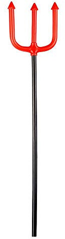 Boland 00572 - Teufel Dreizack, 1 Stück, Länge 58 cm, Farbe: Schwarz-Rot, aus Kunststoff, schlichte Waffe, Teufelsgabel, Poseidon, Kostüm, Verkleidung, Accessoire, Mottoparty, Halloween, Karneval
