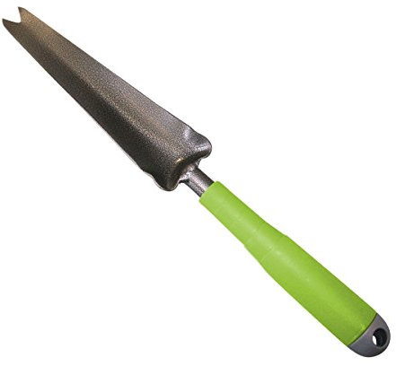 Xclou Unkrautstecher in Schwarz, pulverbeschichteter Unkrautzieher mit Silber-Hammerschlag, Stecheisen mit formgerechtem Handgriff, Ampferstecher mit schmalem Blatt, Löwenzahnstecher