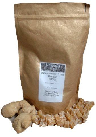 Naturix24 – Ingwerstücke gezuckert 10 mm – 500g Beutel