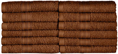 NatureMark Gästetücher – 12er Pack (30x50 cm), 100% Baumwolle, Oeko-Tex Zertifiziert, weich, saugfähig und pflegeleicht – Für Bad, Gäste & Spa – Schokobraun