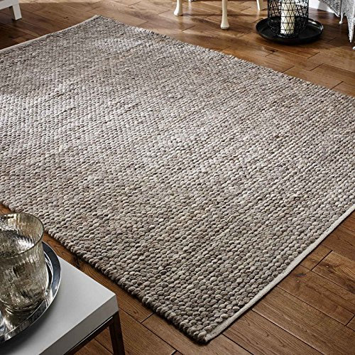 Rugs Direct Rug, 100% Wool, Grey, 120cm x 170cm