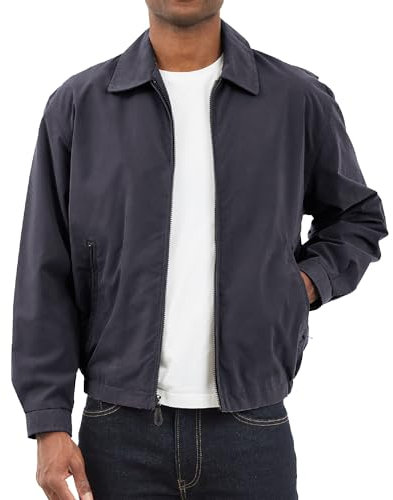 LONDON FOG Herren Rotbraun Leichte Baumwolljacke, Navy, 4X-Large Hoch