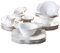American Atelier Runde Geschirrsets | weiße Küchenteller, Schüsseln und Tassen | 20-teilige elegante Barock-Kollektion | spülmaschinen- und mikrowellengeeignet | Service für 4 Personen