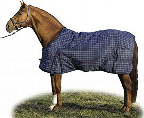 HKM Winterdecke -410769980027 dunkelblau/ grau Karo 135
