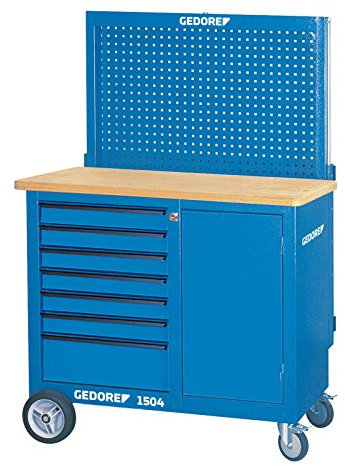 GEDORE BR 1504 0511 LH Rollwerkbank mit Rückwand plus Hakensortiment