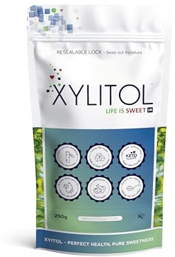Xylitol Sweetener - 250g Natural Sugar Substitute, Keto Sweetener, Diabetic Sugar, Xylitol Sugar Alternative