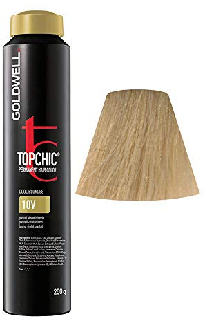 Goldwell Topchic Hair Color, 10v Pastel Violet Blonde, 8.6 oz