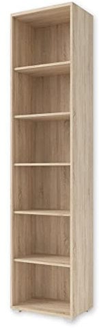 OFFICE LINE Aktenregal in Eiche Sonoma Optik - Schmales Standregal mit 6 offenen Fächern - Modernes Büromöbel Komplettset - 52 x 220 x 35 cm (B/H/T)