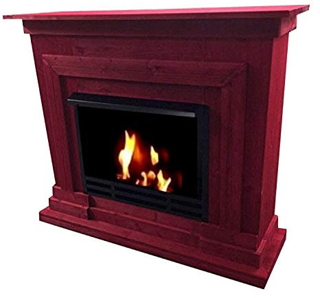 Ethanolkamin Gelofen Kaminofen Gelkamin Modell Berlin Premium XXL Royal mit gratis Zubehör (Rot)