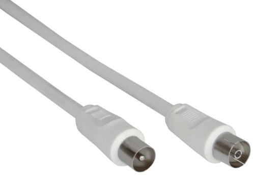 InLine 69405 Antennenkabel, 2x geschirmt, >75dB, weiß, 5m