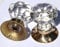Peter Sharpe Crystal clear sparkling cut glass doorknobs brass base (one)